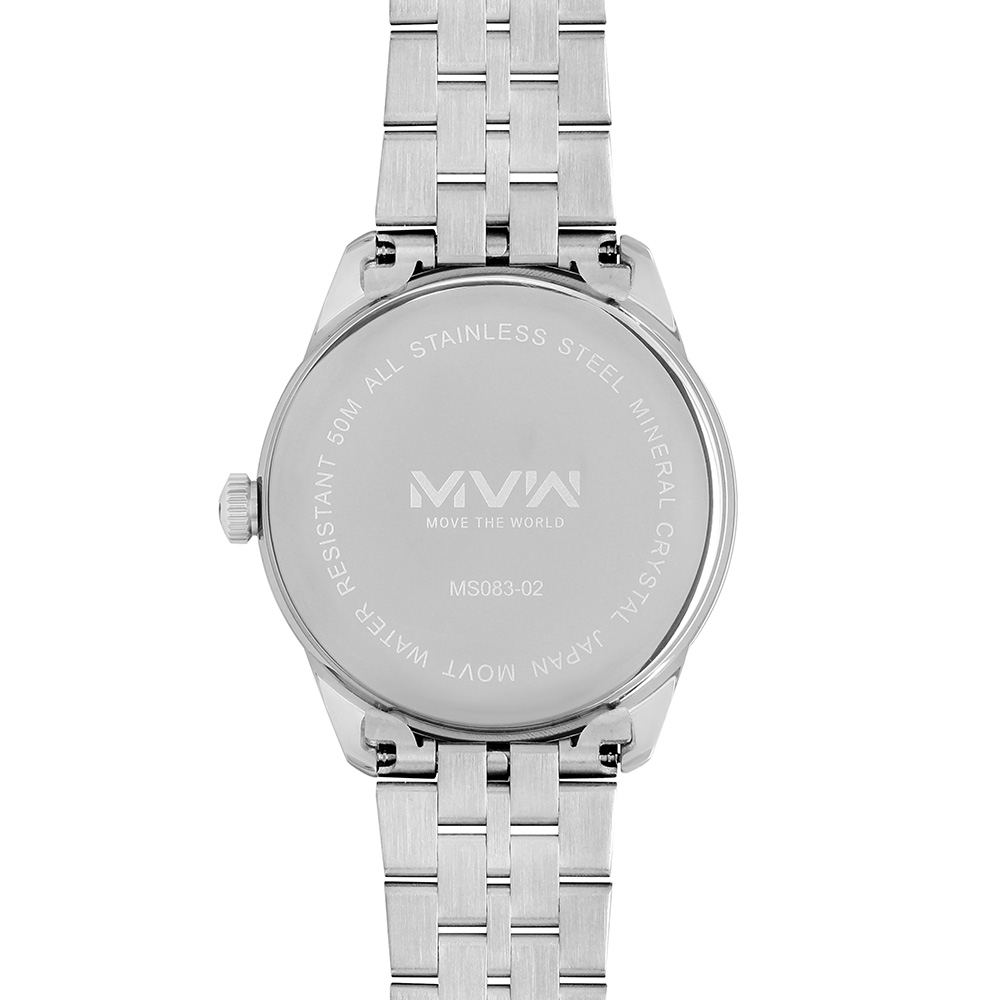 Đồng hồ MVW 40 mm Nam MS083-02 Màu Bạc