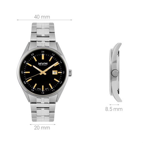 Đồng hồ MVW 40 mm Nam MS084-02 Màu Bạc