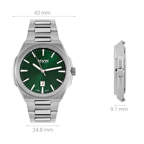 Đồng hồ MVW 43 mm Nam MS085-01 Màu Bạc