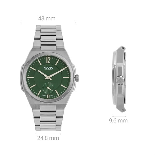 Đồng hồ MVW 43 mm Nam MS086-02 Màu Bạc