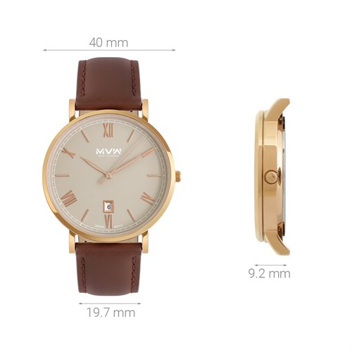 Đồng hồ MVW 40 mm Nam ML073-01 Màu Nâu