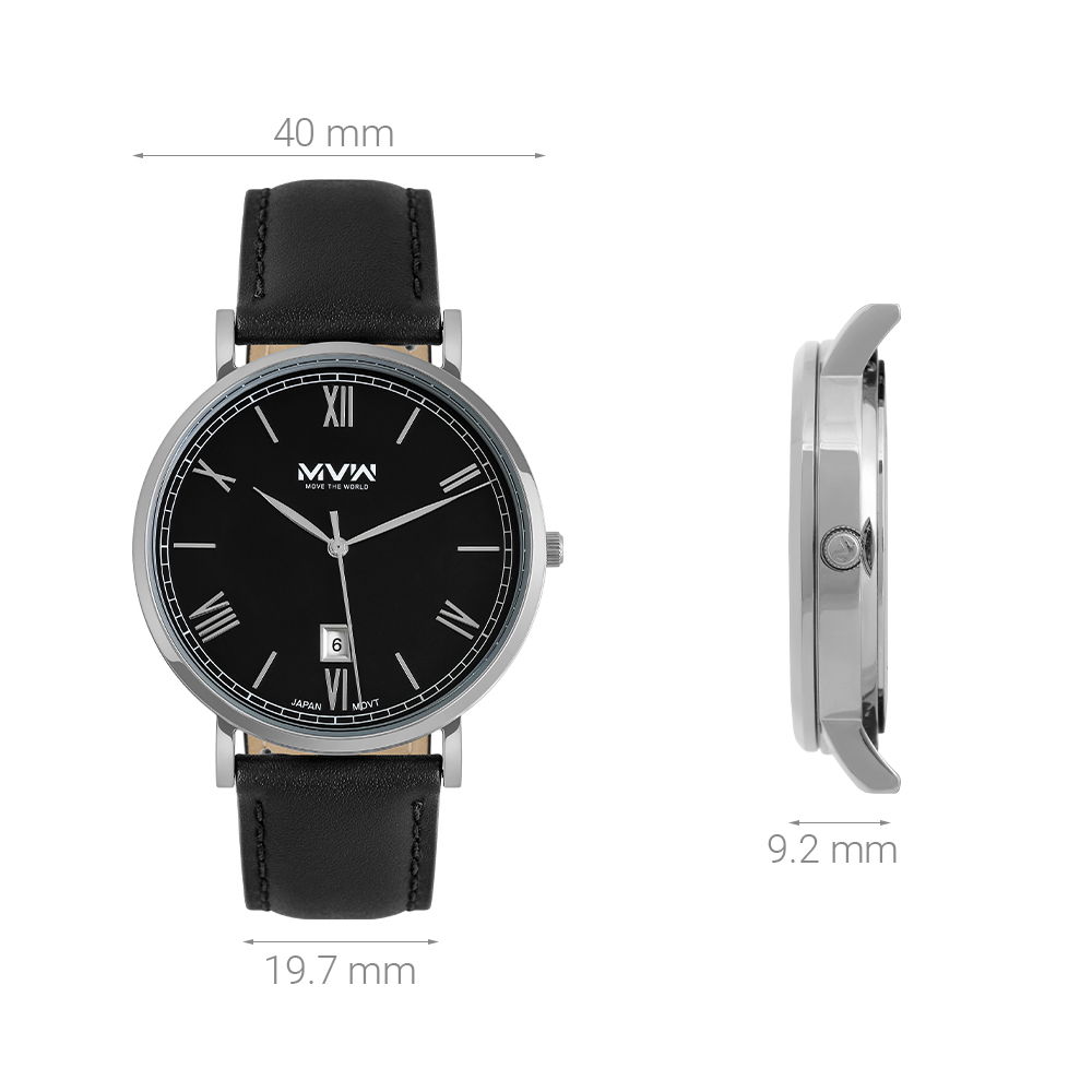 Đồng hồ MVW 40 mm Nam ML073-02 Màu Đen