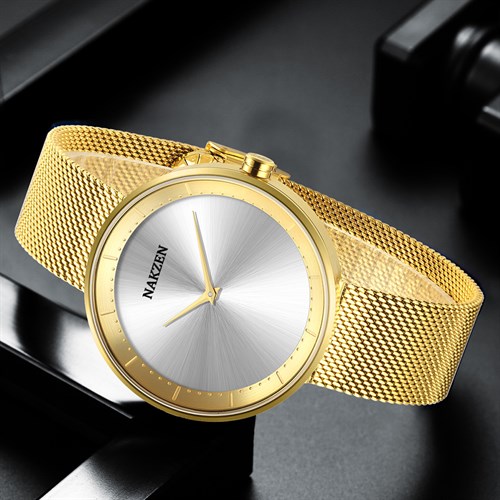 Đồng hồ Nakzen Hoa & Gió 41 mm Nam SS9290GD-7 Màu Vàng