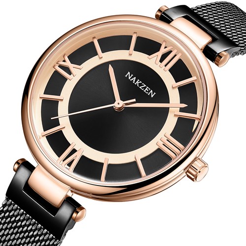 Đồng hồ Nakzen 36 mm Nữ SS8234L-1NR Màu Đen