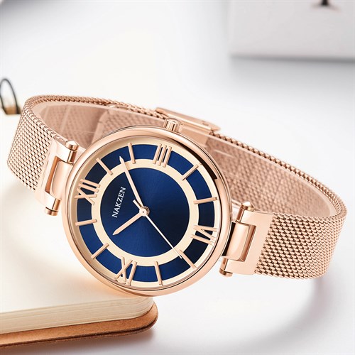 Đồng hồ Nakzen 36 mm Nữ SS8234L-2NR Màu Vàng Hồng