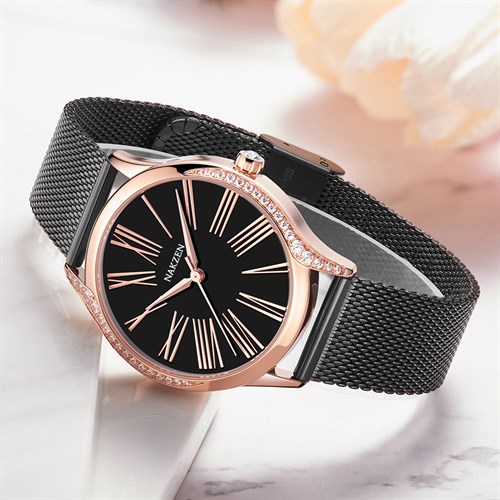 Đồng hồ Nakzen 36 mm Nữ SS8259L-1NR Màu Đen