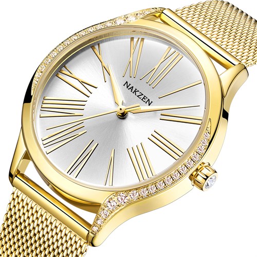 Đồng hồ Nakzen 36 mm Nữ SS8259L-7N3 Màu Vàng