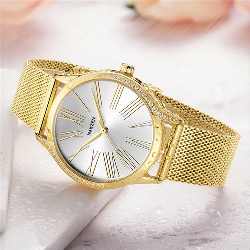 Đồng hồ Nakzen 36 mm Nữ SS8259L-7N3 Màu Vàng