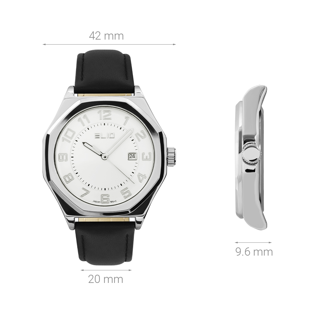 Đồng hồ Elio 42 mm Nam EC014-01 Màu Đen
