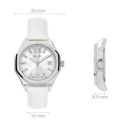 Đồng hồ Elio 35 mm Nữ EC014-02 Màu Trắng