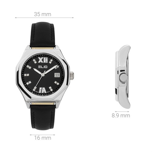 Đồng hồ Elio 35 mm Nữ EC015-02 Màu Đen