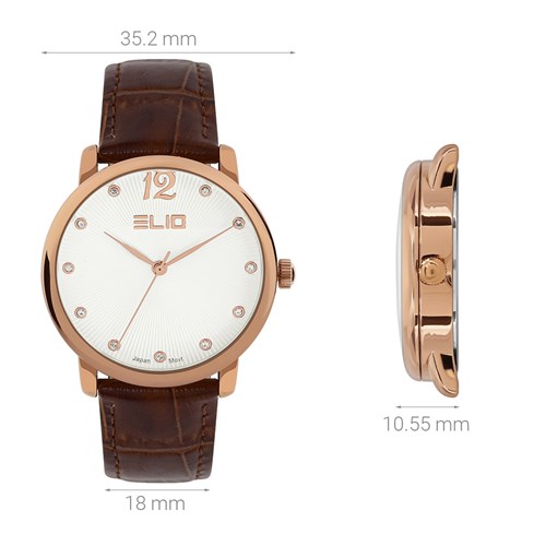 Đồng hồ Elio 35.2 mm Nữ EL127-05 Màu Nâu