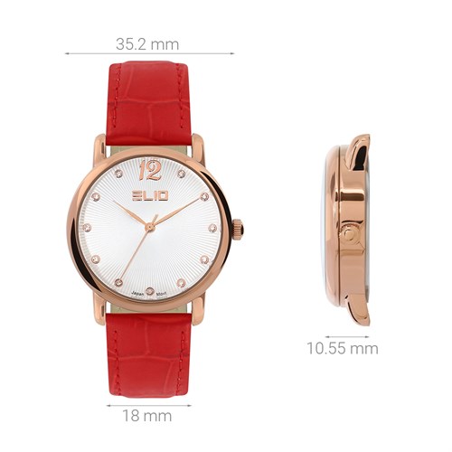 Đồng hồ Elio Xmas 35.2 mm Nữ EL127-06 Màu Đỏ