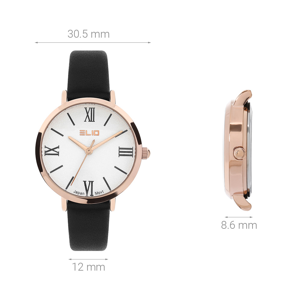 Đồng hồ Elio 30.5 mm Nữ EL126-03 Màu Đen