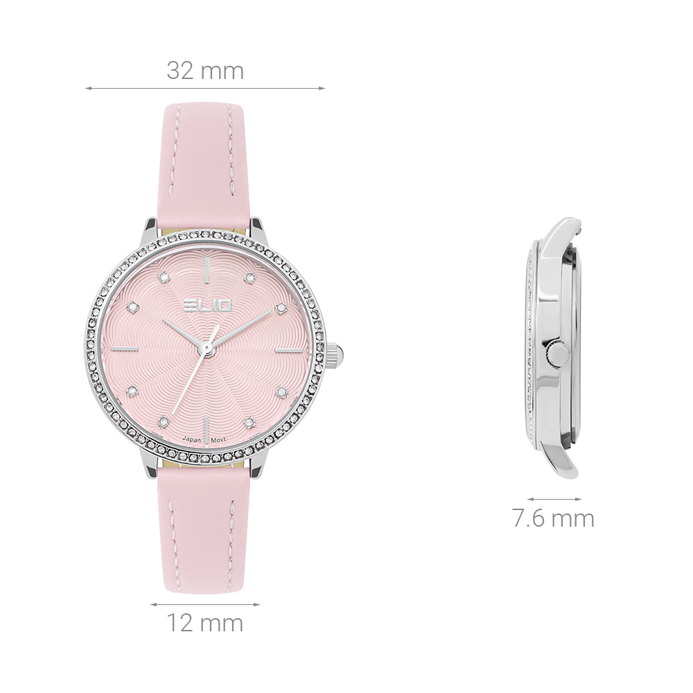 Đồng hồ Elio Ngày có em 32 mm Nữ EL125-01 Màu Hồng
