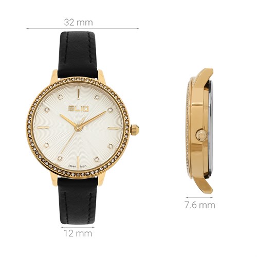 Đồng hồ Elio Ngày có em 32 mm Nữ EL125-02 Màu Đen