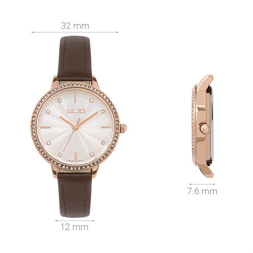 Đồng hồ Elio 32 mm Nữ EL125-03 Màu Nâu