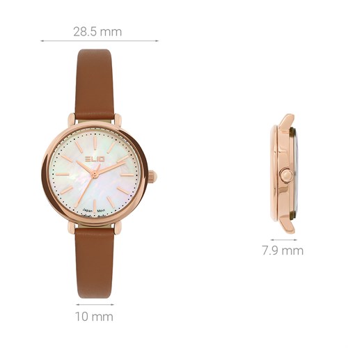 Đồng hồ Elio 28.5 mm Nữ EL124-01 Màu Nâu
