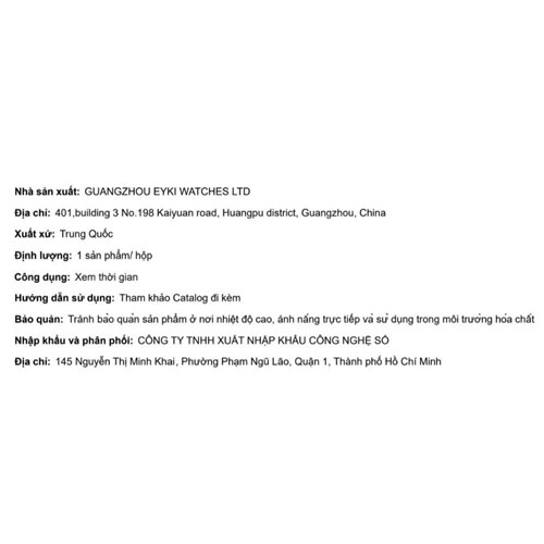 Đồng hồ Elio 28.5 mm Nữ EL124-01 Màu Nâu