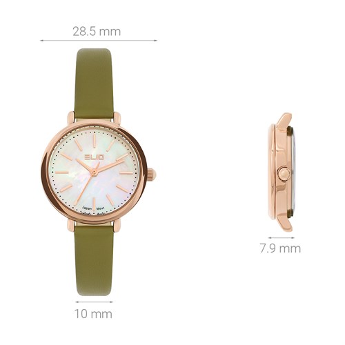 Đồng hồ Elio Ngày có em 28.5 mm Nữ EL124-02 Màu Xanh lá