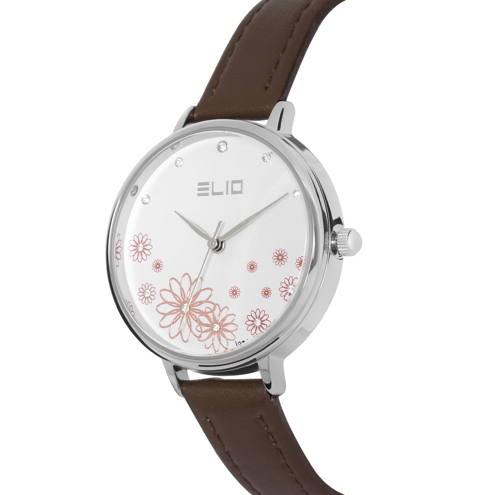 Đồng hồ Elio Flower 32 mm Nữ EL128-01 Màu Nâu