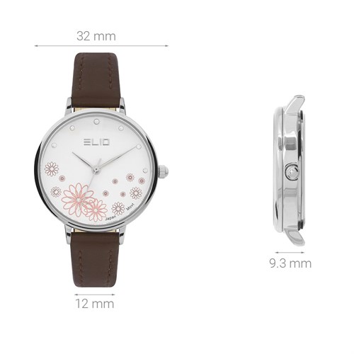 Đồng hồ Elio Flower 32 mm Nữ EL128-01 Màu Nâu