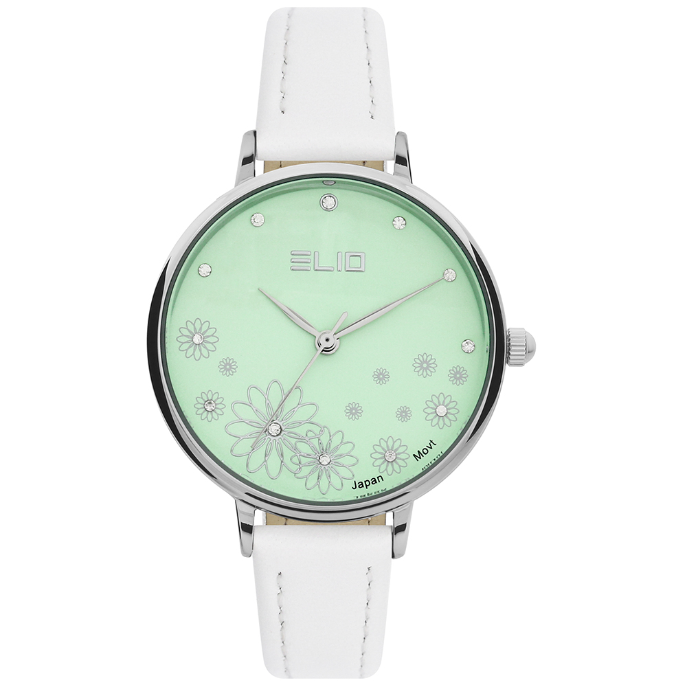 Đồng hồ Elio Flower 32 mm Nữ EL128-02 Màu Trắng