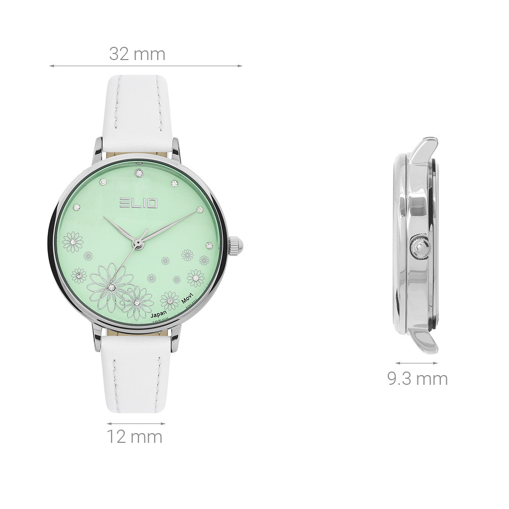 Đồng hồ Elio Flower 32 mm Nữ EL128-02 Màu Trắng