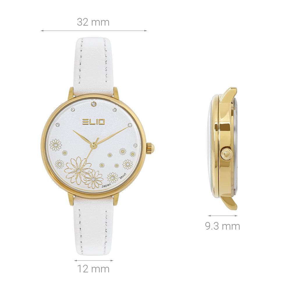Đồng hồ Elio Ngày có em 32 mm Nữ EL128-04 Màu Trắng