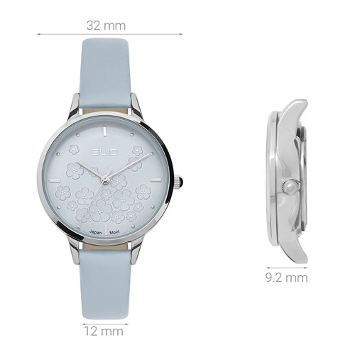 Đồng hồ Elio Flower 32 mm Nữ EL129-01 Màu Xanh nhạt