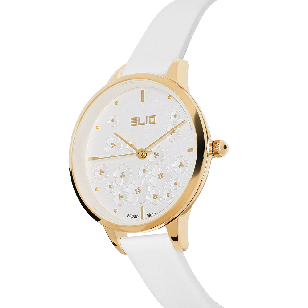Đồng hồ Elio Flower 32 mm Nữ EL129-02 Màu Trắng