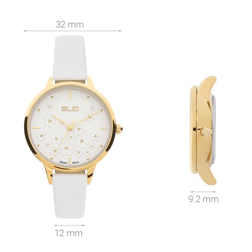 Đồng hồ Elio Flower 32 mm Nữ EL129-02 Màu Trắng