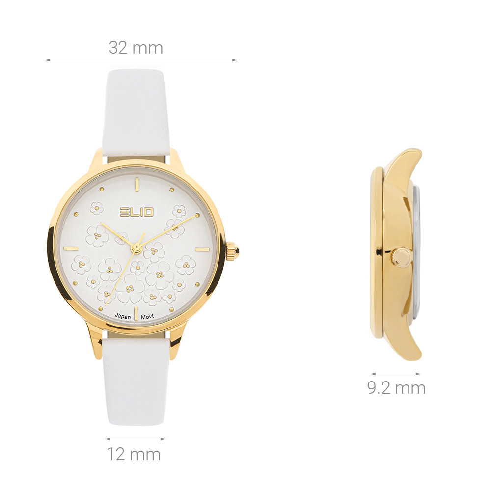 Đồng hồ Elio Flower 32 mm Nữ EL129-02 Màu Trắng