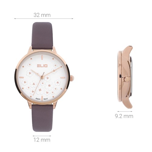 Đồng hồ Elio Flower 32 mm Nữ EL129-03 Màu Tím