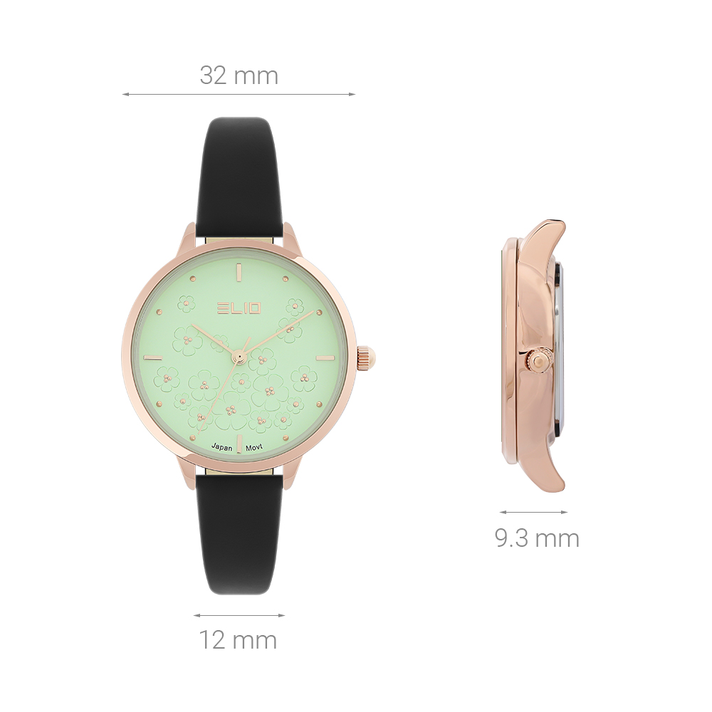 Đồng hồ Elio Ngày có em 32 mm Nữ EL129-04 Màu Đen