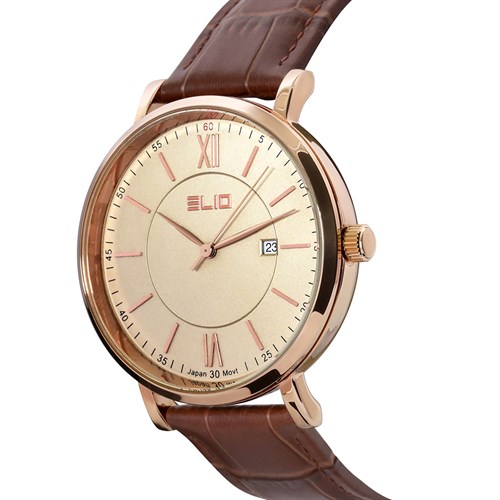 Đồng hồ Elio 42 mm Nam EC018-01 Màu Nâu