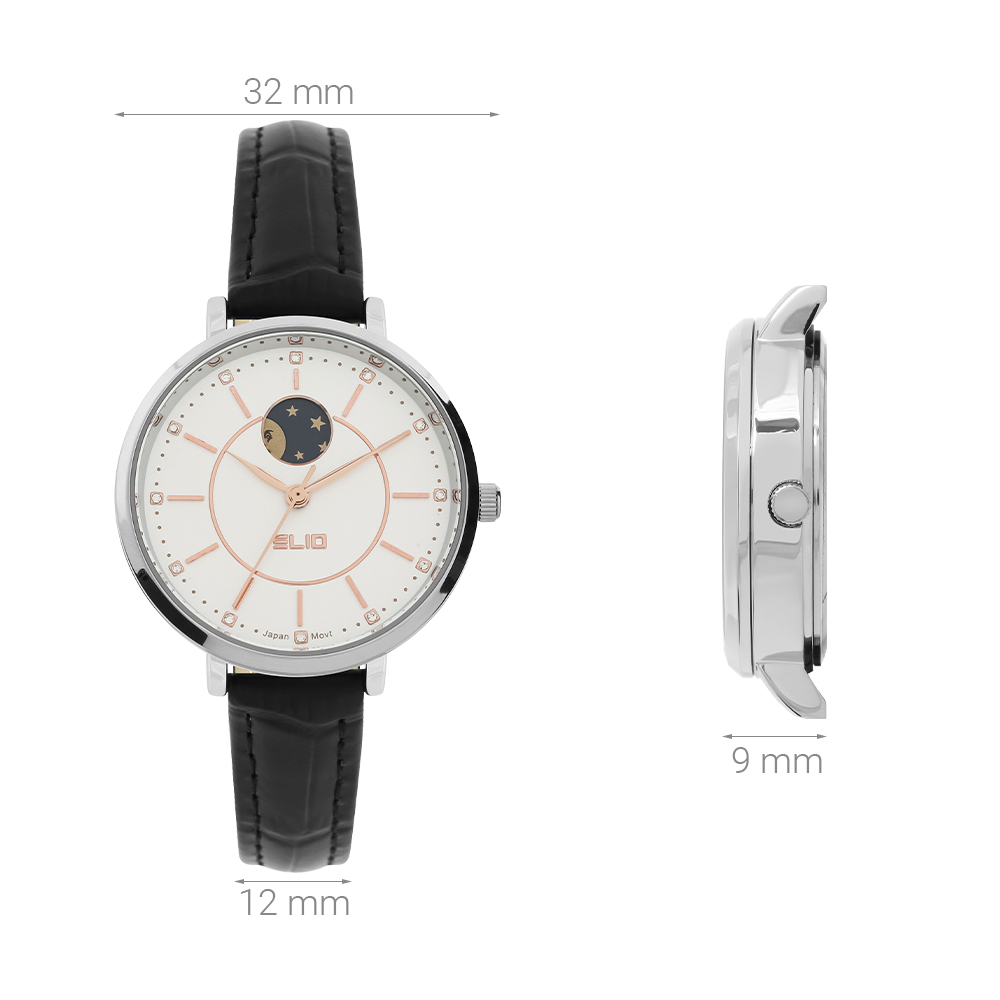 Đồng hồ Elio 32 mm Nữ EC017-02 Màu Đen