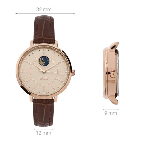 Đồng hồ Elio 32 mm Nữ EC018-02 Màu Nâu
