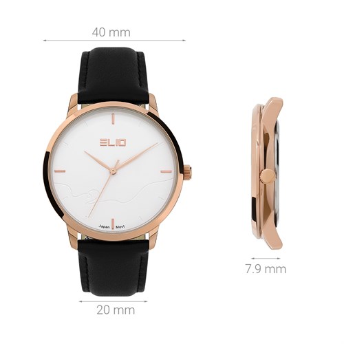 Đồng hồ Elio 40 mm Nam EC020-01 Màu Đen