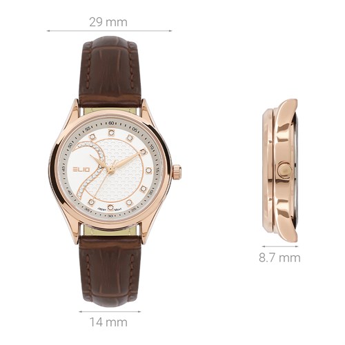 Đồng hồ Elio 29 mm Nữ EC023-02 Màu Nâu