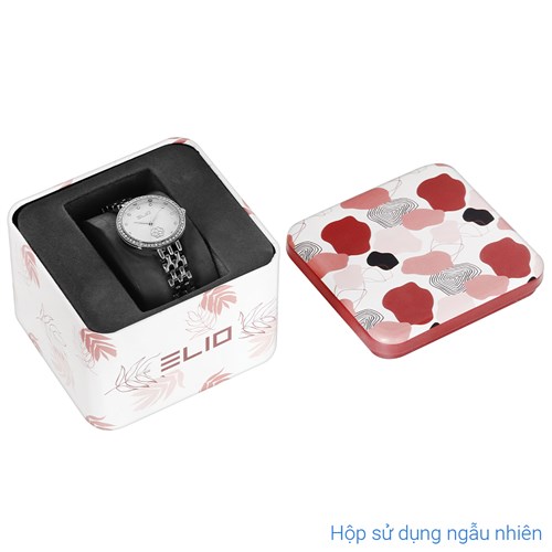 Đồng hồ Elio Flower 28 mm Nữ ES133-01 Màu Bạc