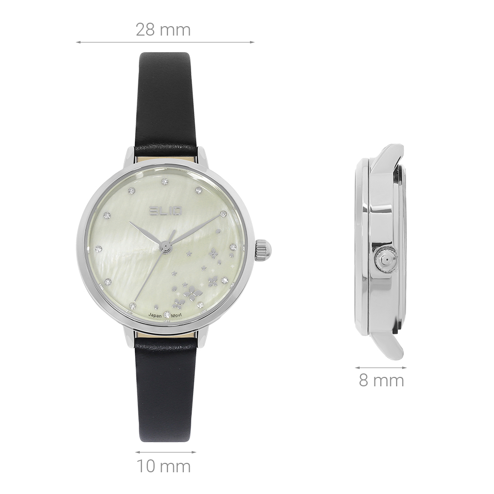 Đồng hồ Elio 28 mm Nữ EL134-02 Màu Đen