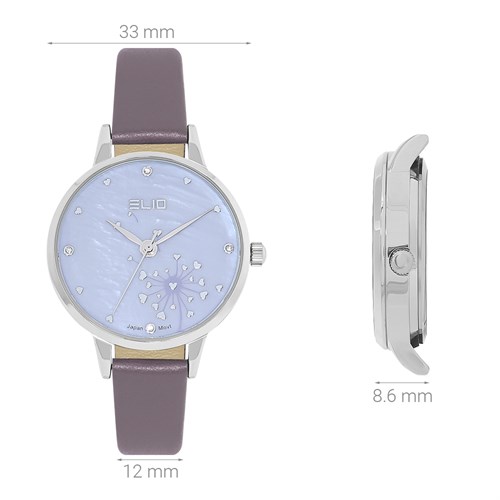 Đồng hồ Elio 33 mm Nữ EL135-02 Màu Tím