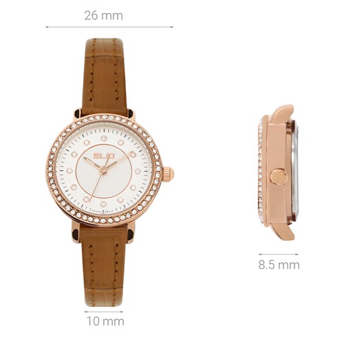 Đồng hồ Elio 26 mm Nữ EL136-02 Màu Nâu