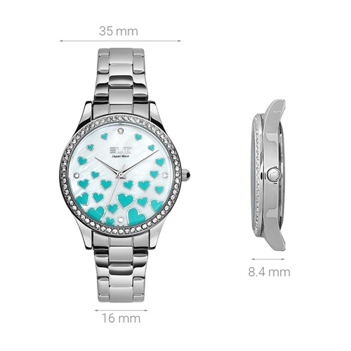 Đồng hồ Elio 35 mm Nữ ES139-01 Màu Bạc