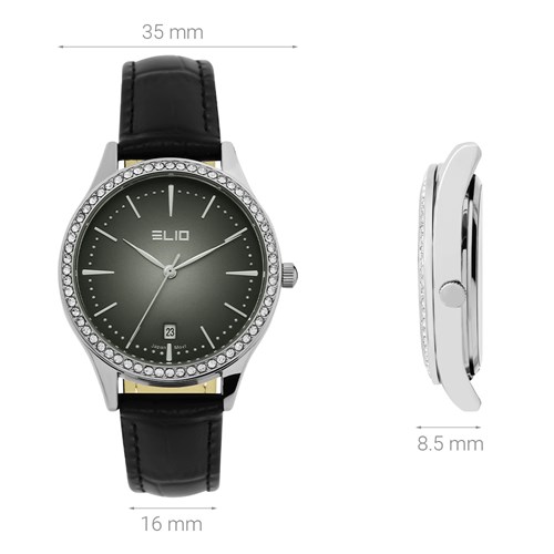 Đồng hồ Elio 35 mm Nữ EL138-03 Màu Đen