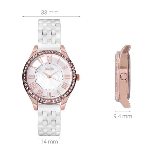 Đồng hồ Elio 33 mm Nữ ES144-01 Màu Trắng