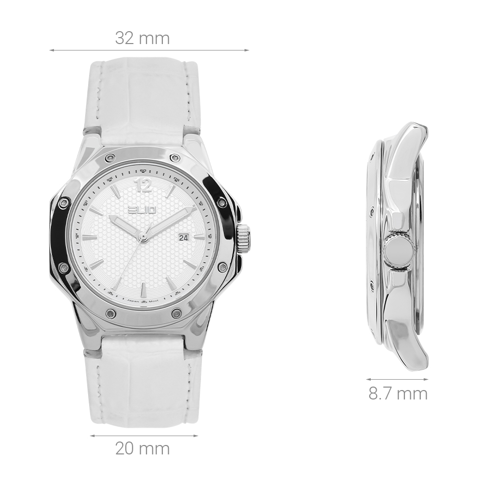 Đồng hồ Elio 32 mm Nữ EL140-01 Màu Trắng