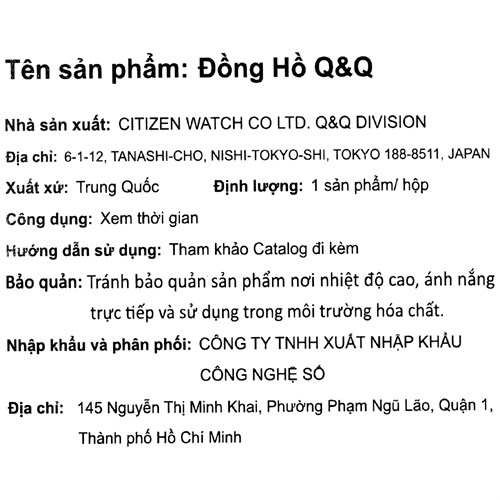 Đồng hồ Q&Q 30 mm Nữ C01A-005PY Màu Bạc