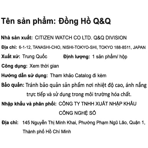 Đồng hồ Q&Q 30 mm Nữ C09A-001PY Màu Bạc